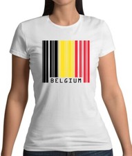 Belgique Code-Barres Style Drapeau - T-Shirt - Bruxelles Belge Drapeaux Pays