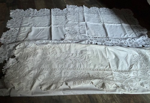 Linge ancien drap - drap, et