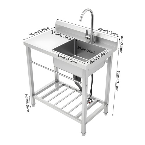 Plonge inox bac avec - inox,