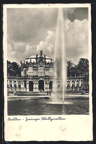 Carte postale dresde pavillon - postale, dresde,