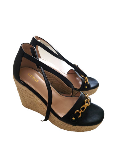 Sandales compensées noires - sandales,