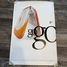 1999 Apple iBook G3 Go Computer Poster Macworld New York Tangerine Clamshell