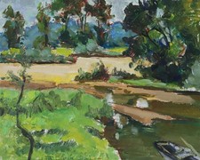 Eugène Gasnier (1910-1998) (37) - gouache sur panneau - paysage