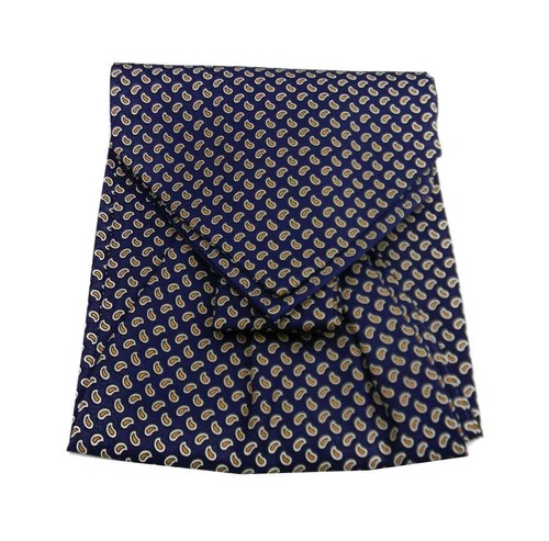 Ascot homme bleu jaune soie - et,