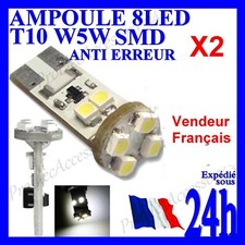 2 AMPOULES A 8 LED T10 SMD