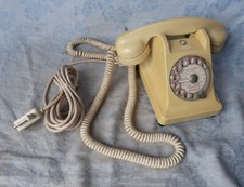 #Sasfepu# PTT Vintage - Téléphone à cadran en bakélite blanche - Burgunder