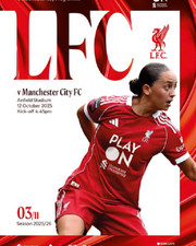 Liverpool Women V Manchester City Women WSL 12/10/25 Official Match Programme