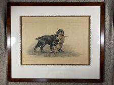 Leon Danchin Cocker Spaniel & Rabbit Signed Numbered Color Etching Print