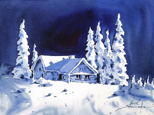 Peinture originale aquarelle
