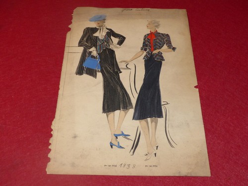 Gravure mode 1938 signée - gravure,