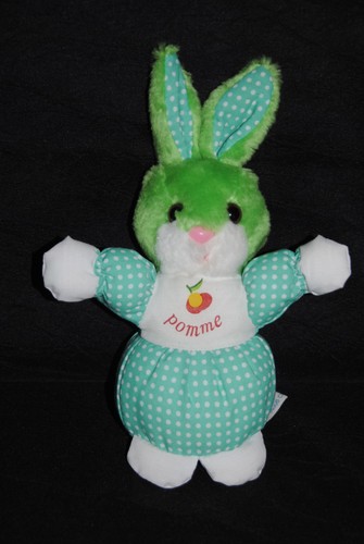 Doudou lapin vert pois - lapin,