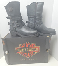 Harley Davidson Ingleside Harness Leather Motorcycle Boots D87091 Women's 5.5