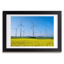 Tulup Photo Le salon 30x20cm Cadre MDF Décor Moulins à vent sur le terrain