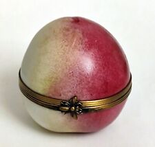 Limoges Majolica Porcelain Miniature Fishing Shape Pill Box