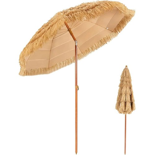 Parasol paille inclinable - en,