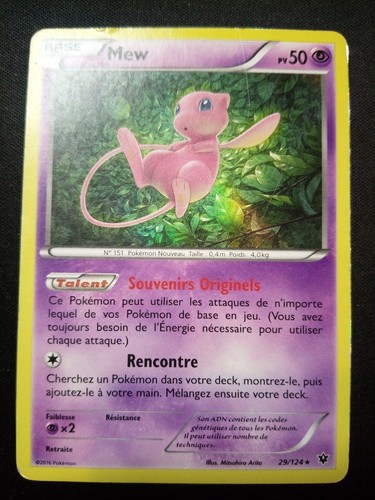 Carte pokémon mew 124 - carte, holo