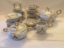 Antique Limoges Porcelain Tea Servant L J Cie LJ Cie Limoges Hand Decor