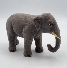Santon de crèche Devineau Animal éléphant en plâtre floqué taille 2 XXème
