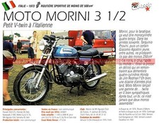 MORINI 3 1/2 ( 350 3 ½ ) 1973 Fiche Moto 000214