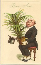 FANCY POSTCARD HAPPY NEW YEAR A GREEN PLANT