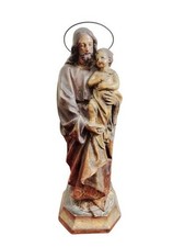 SAINT JOSEPH AVEC L'ENFANT JÉSUS. SCULPTURE EN BOIS POLYCHROME. ESPAGNE. XIXÈME.