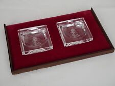 Pair of Baccarat Crystal Table Ashtrays for Liner "France"