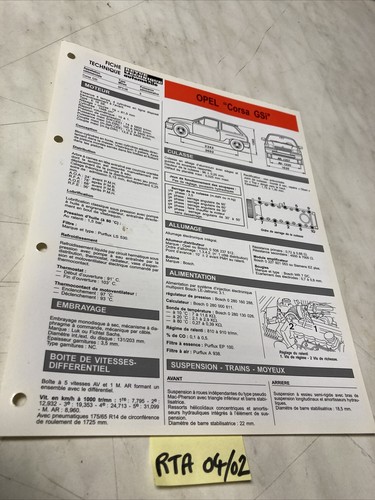 Fiche technique automobile