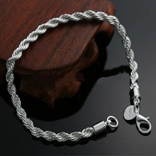 Bracelet argent maille "Corde" - 5 mm x 21 cm - Envoi de France immédiat