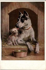 THEMES - ANIMALS - DOGS - 2 dogs in a niche