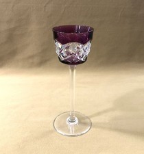 roemer / verre vin du Rhin cristal signé BACCARAT doublé AMETHYSTE modèle MURET