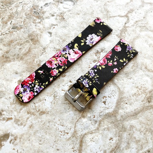 Rouge avec floral - noir, (fl-5)