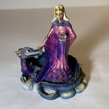 VTG 1987 Whittler’s Workshop S. Tunturi Hand Carved Wooden Woman with Dragon HTF