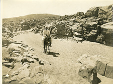 Egypt, Desert Caravan Road Vintage Silver Print Silver Print