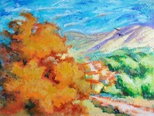 Painting tree landscape