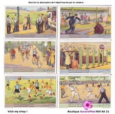 JEUX POPULAIRES, CYCLISME, FOOT, TIR, JEU DE PAUME, LOT 6 CHROMOS  -AA21
