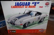 BURAGO 1/18 METAL KIT JAGUAR TYPE E CABRIOLET LE MANS 63 A MONTER, NEUF EN BOITE