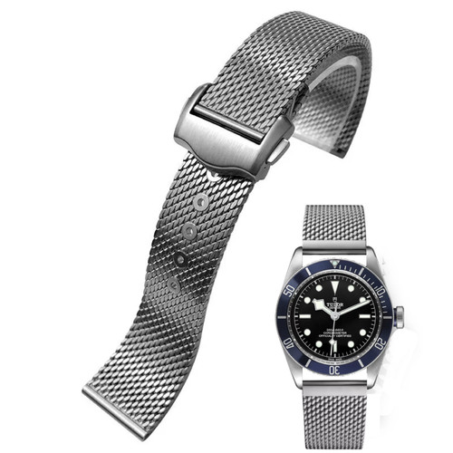 Steel milanese mesh strap - steel,