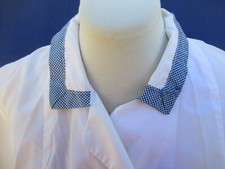 Blouse de travail N°29 en polyamide nylon bleu marine blanc vintage 