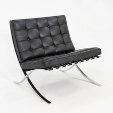 2010s Mies van der Rohe for Knoll Barcelona Lounge Chair Black Leather & Chrome