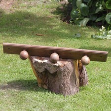 Large Antique Solid Wood Coat Rack 3 Hangers Large Balls