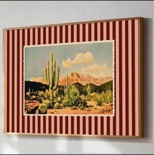 ArrIVal Vintage Mid-Century Modern Fabric Wall Art, Bauhaus Style, 30x40cm Used