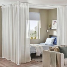 Room Divider Curtain Rods No Drilling–120"H x 114"W Floor to Ceiling Adjustable
