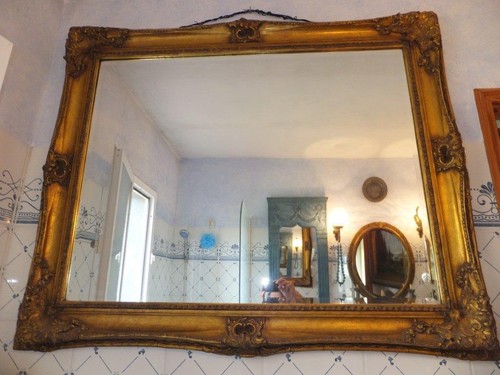 Miroir mural bois doré à - mural,