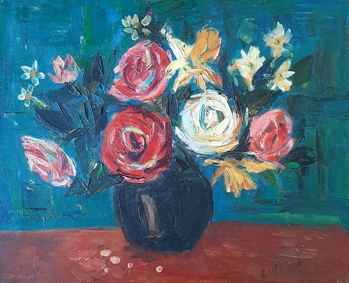 Tableau peinture bouquet - peinture,