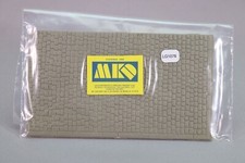 LG1076 MKD Ho 1:87 Train décor Sachet de 2 plaques pavés 132 x 75 mm gris