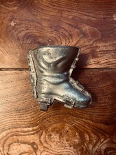 Antique Small Boot Shaped White Iron System Chocolate Mold H: 11cm