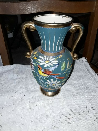 Vase decor fleurs oiseau - vase,