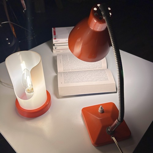 Lamp orange vintage x2 - orange, 70's