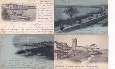 Lot of 4 old postcards postcards CANNES stamped black 10 cts 1901