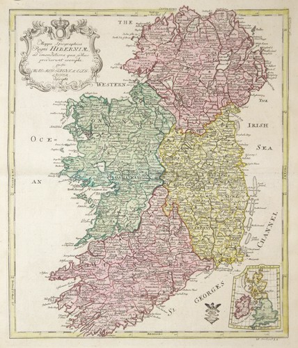 Irlande carte ancienne - carte, en